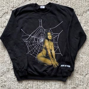 deadly doll black jj spider crewneck